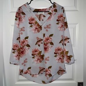 Large pink flower blouse
